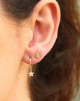 14k Gold Drop Dainty Stud Earrings