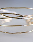 Criss Cross Cuff Bracelet, Multi Layered Open Bangle Bracelet