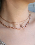 Rose Gold Filled Chunky Necklace, Link Thick Chain Necklace