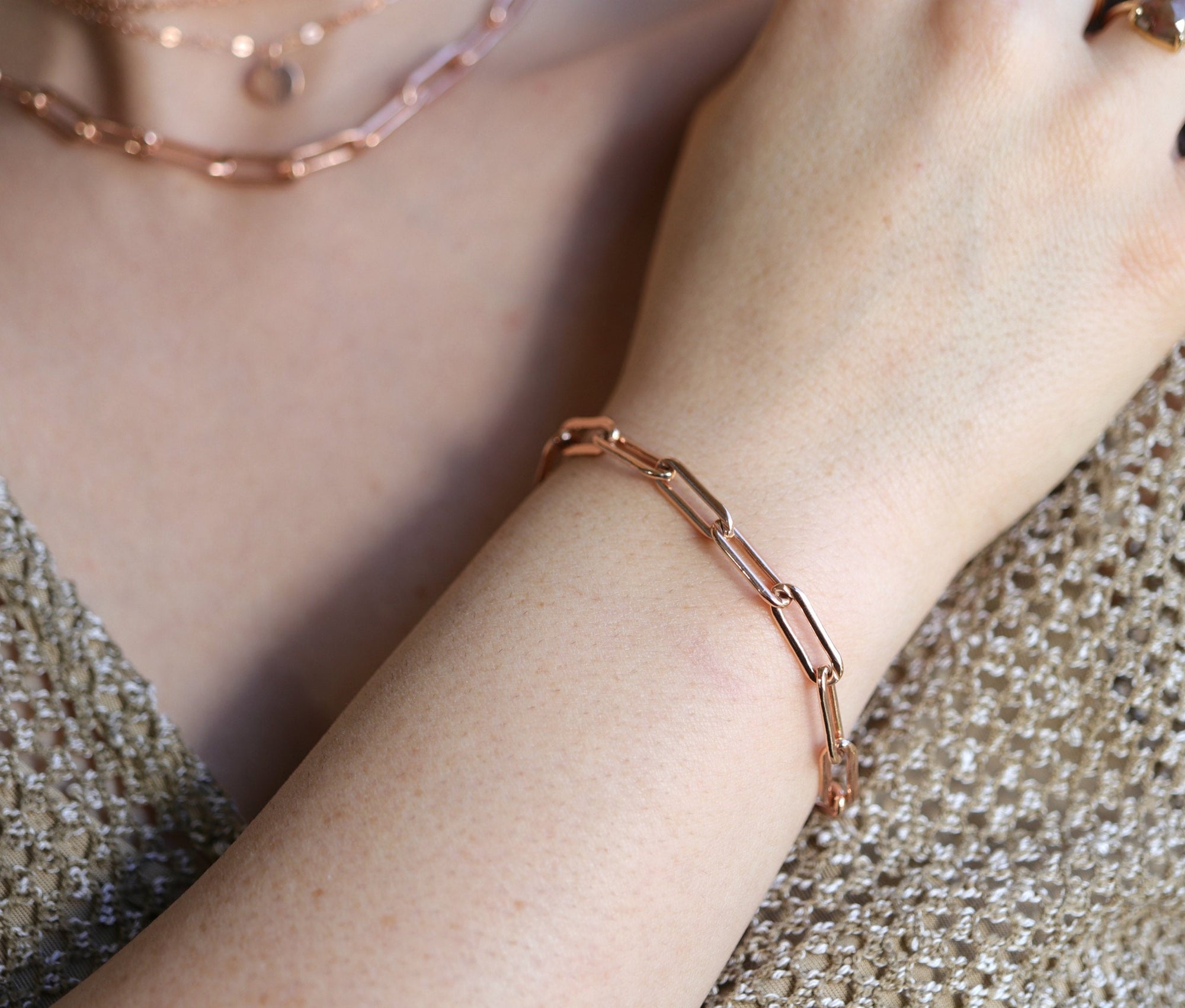 Rose Gold Filled Link Chain Bracelet