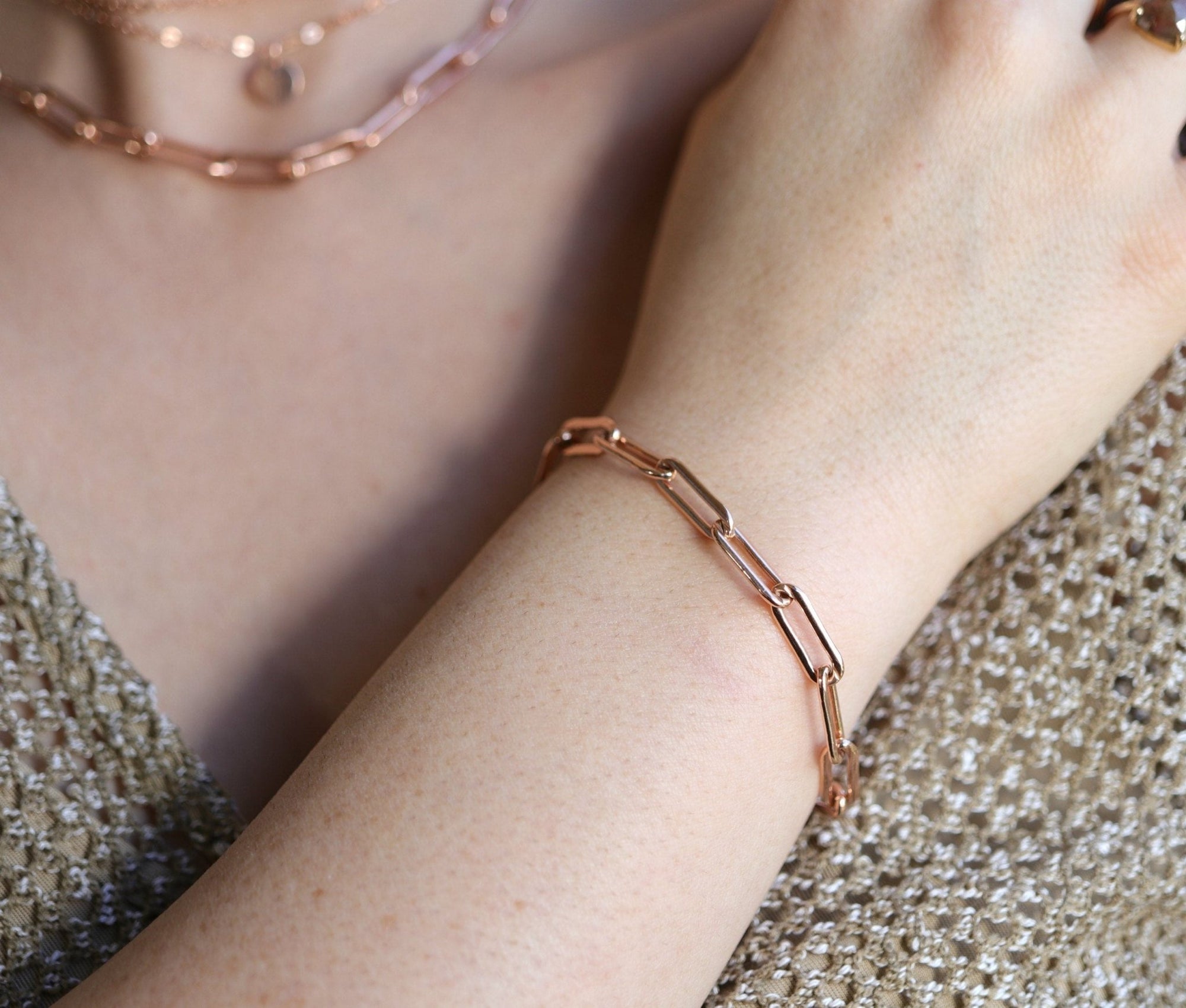 Rose Gold Filled Link Chain Bracelet - Melt'm Jewelry