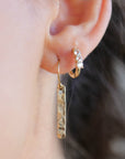 Gold Filled Hammered Bar Earrings