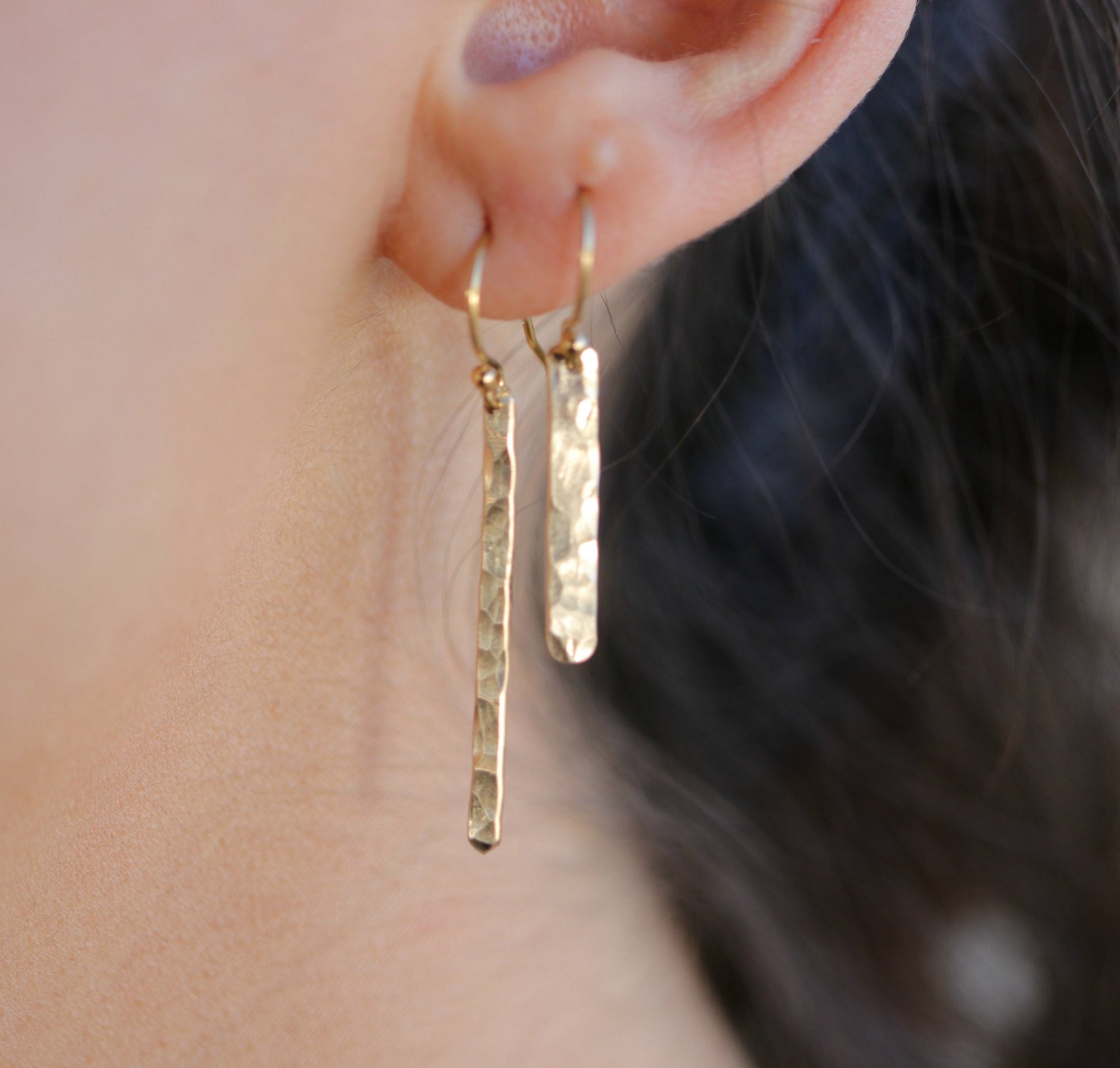 Gold Bar Earrings