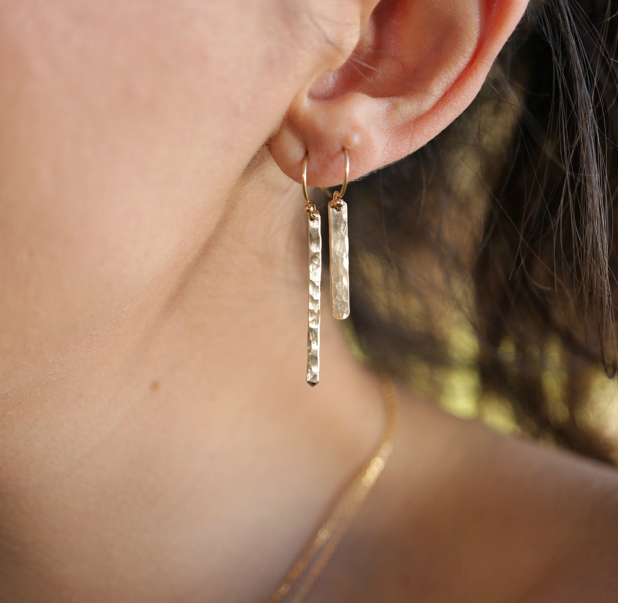 Gold Bar Earrings