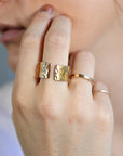 Gold Filled Wide Hammered Ring