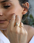 Gold Filled Wide Hammered Ring