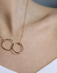 Interlocking Circle Necklace, Gold Double Circle Necklace - Melt'm Jewelry