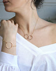 Interlocking Circle Necklace, Gold Double Circle Necklace - Melt'm Jewelry