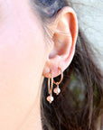 Pearl Hoop Earrings, Rose Gold Bridal Jewelry, Gold Filled Hoops