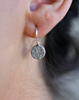 Hammered Silver Disc Earrings