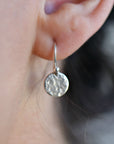 Hammered Silver Disc Earrings