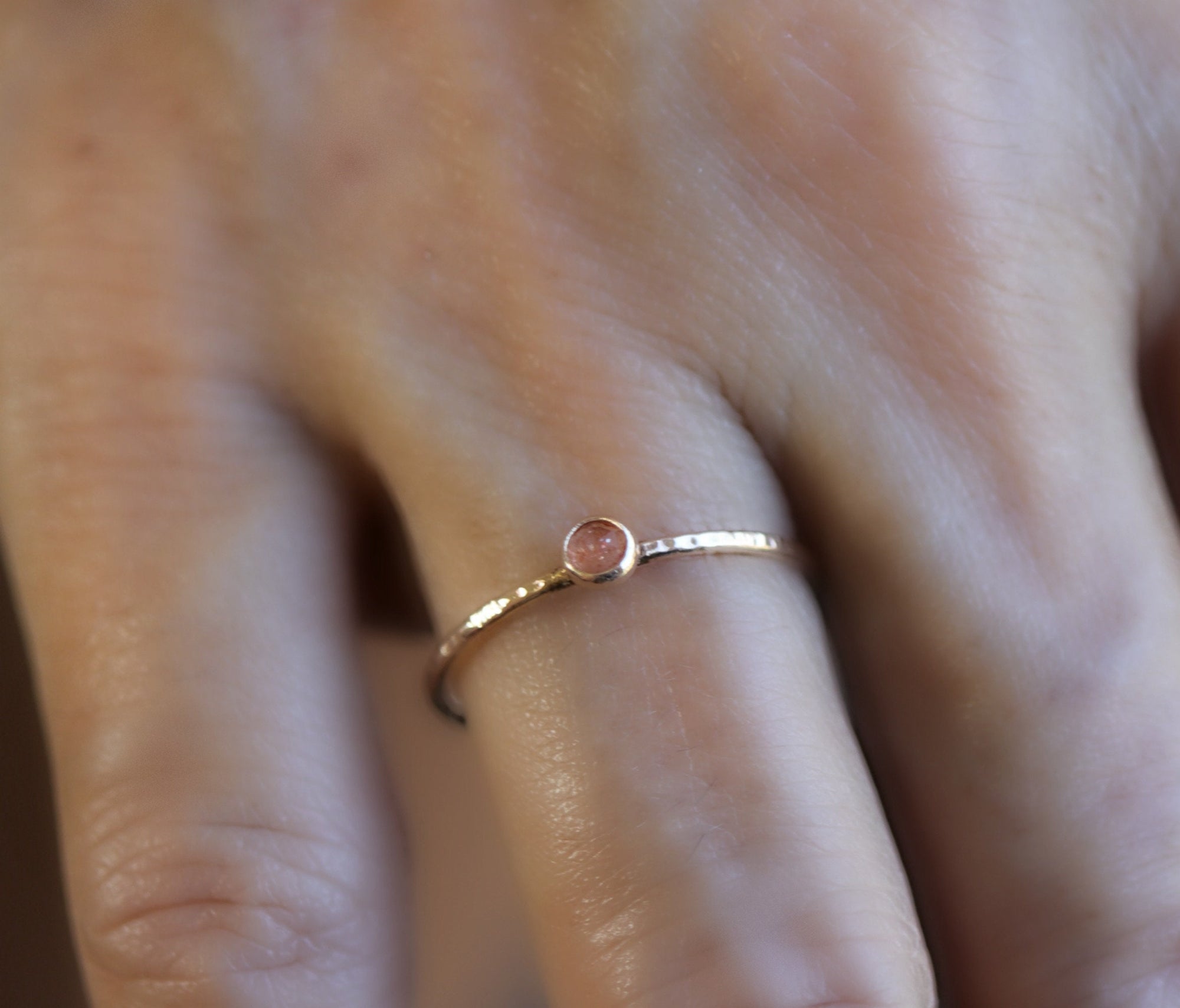 14k Gold Sunstone Ring