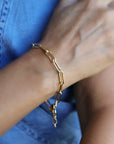 Gold Chunky Bracelet, Gold Filled Link Chain Bracelet