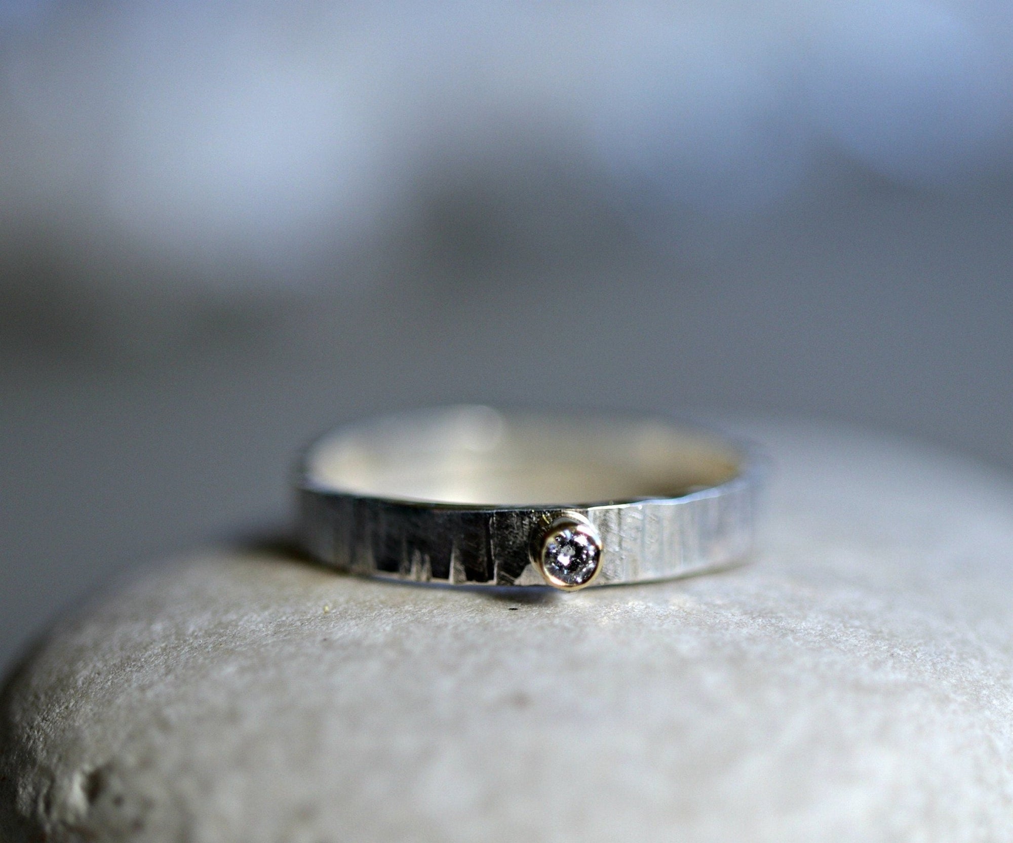 Silver, Gold and Rose Gold Set of 3 Ring with Diamond - Melt'm Jewelry