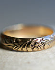 Art Nouveau Romantic Floral Wedding Band Ring Art Nouveau Romantic