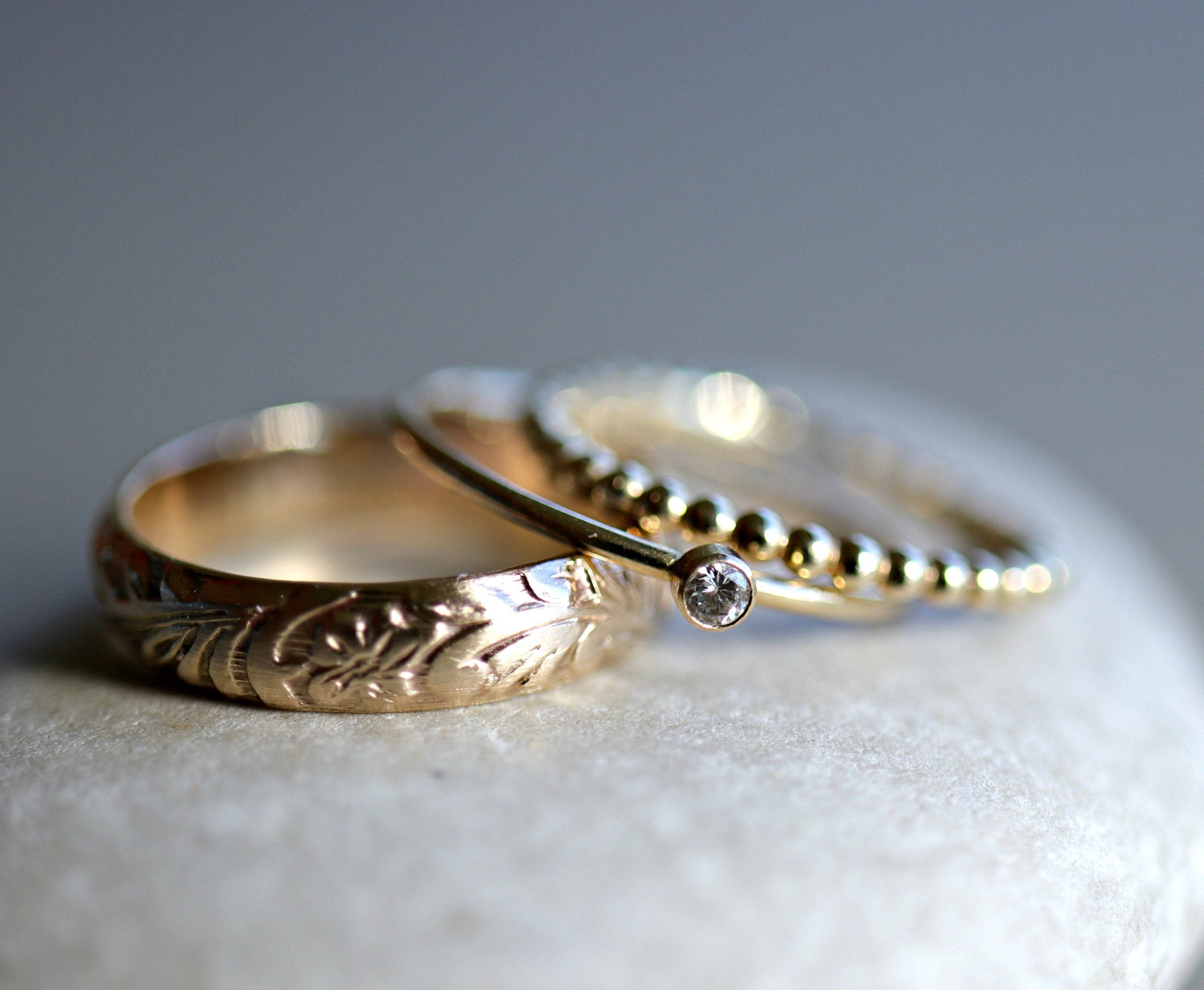 Art Nouveau Romantic Floral Wedding Band Ring Art Nouveau Romantic