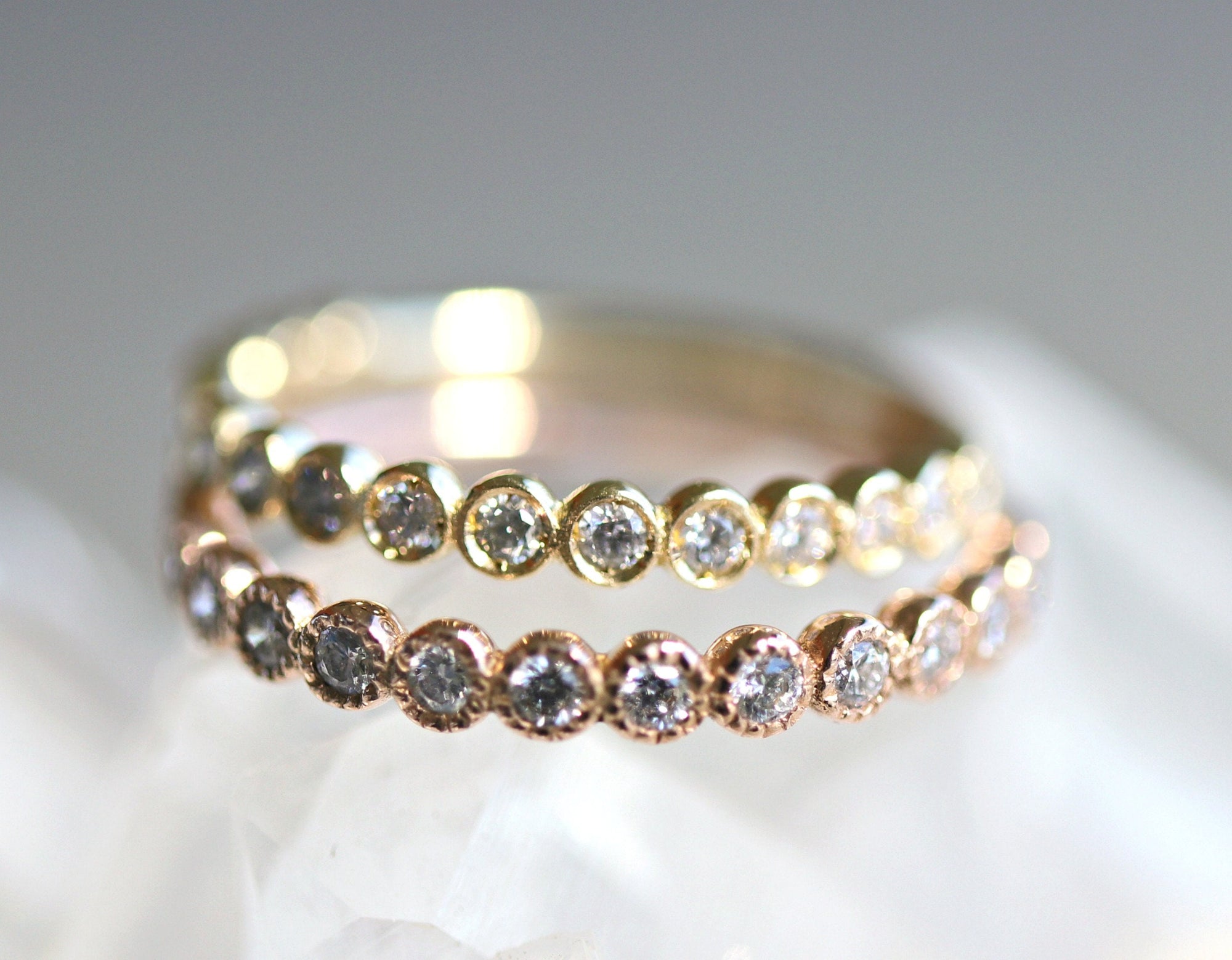 Eternity Ring 14k Yellow Gold, Half Eternity Band