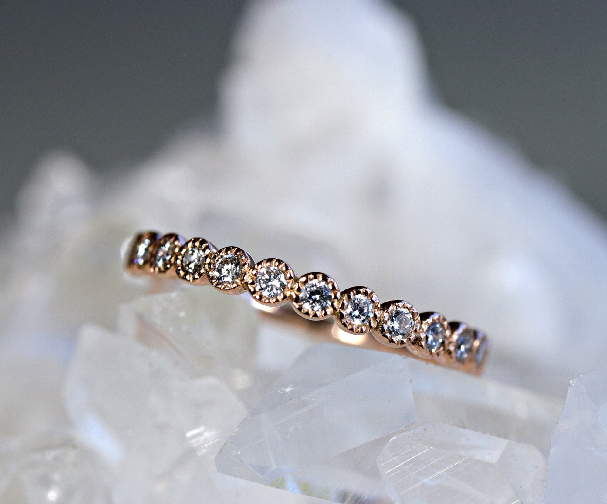 Eternity Ring 14k Yellow Gold, Half Eternity Band