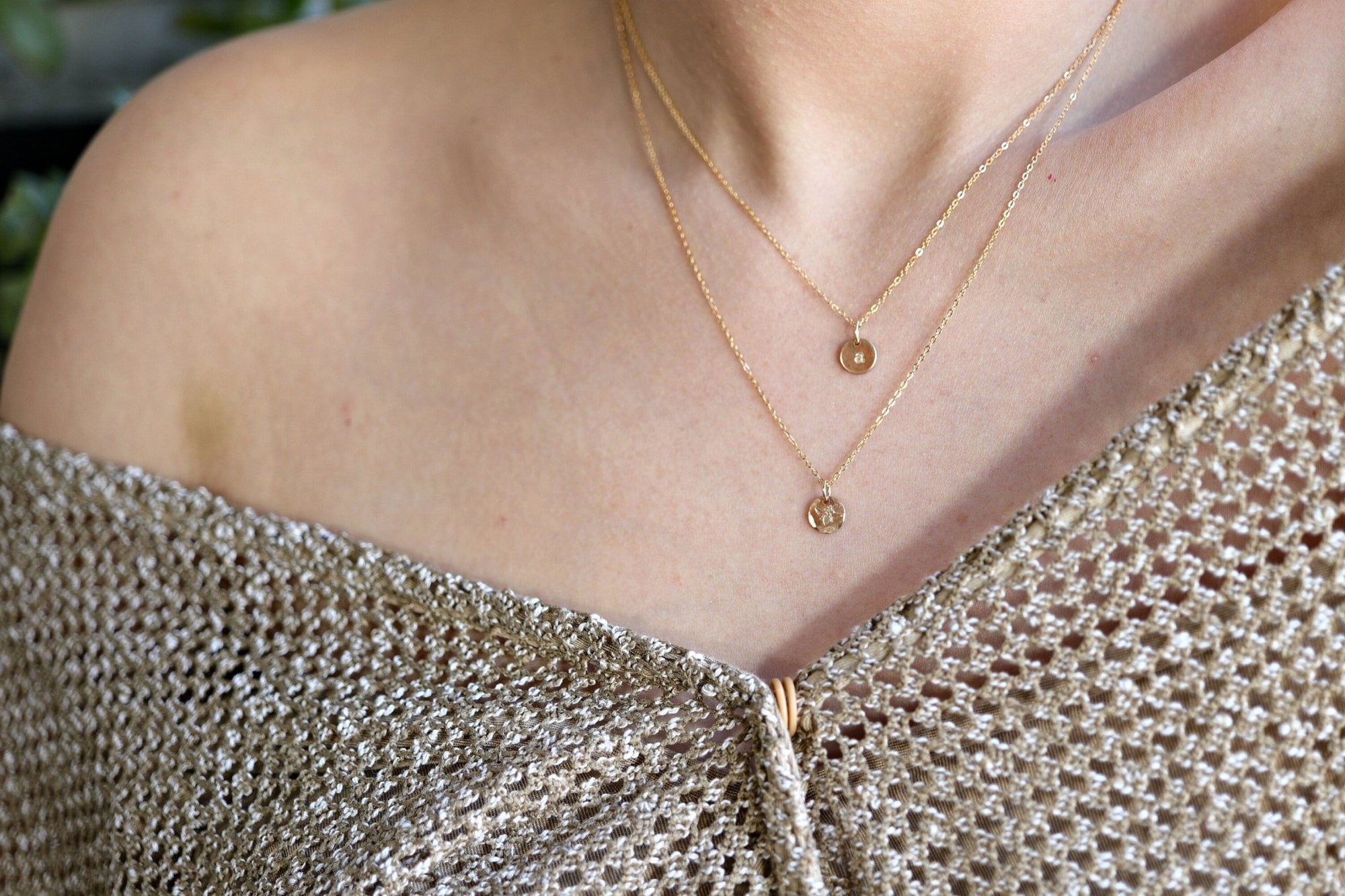 Personalized Layered Rose Gold Necklaces, Set of Two - Melt'm Jewelry