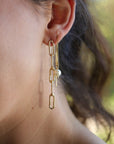 Freshwater Pearl Chain Earrings - Melt'm Jewelry
