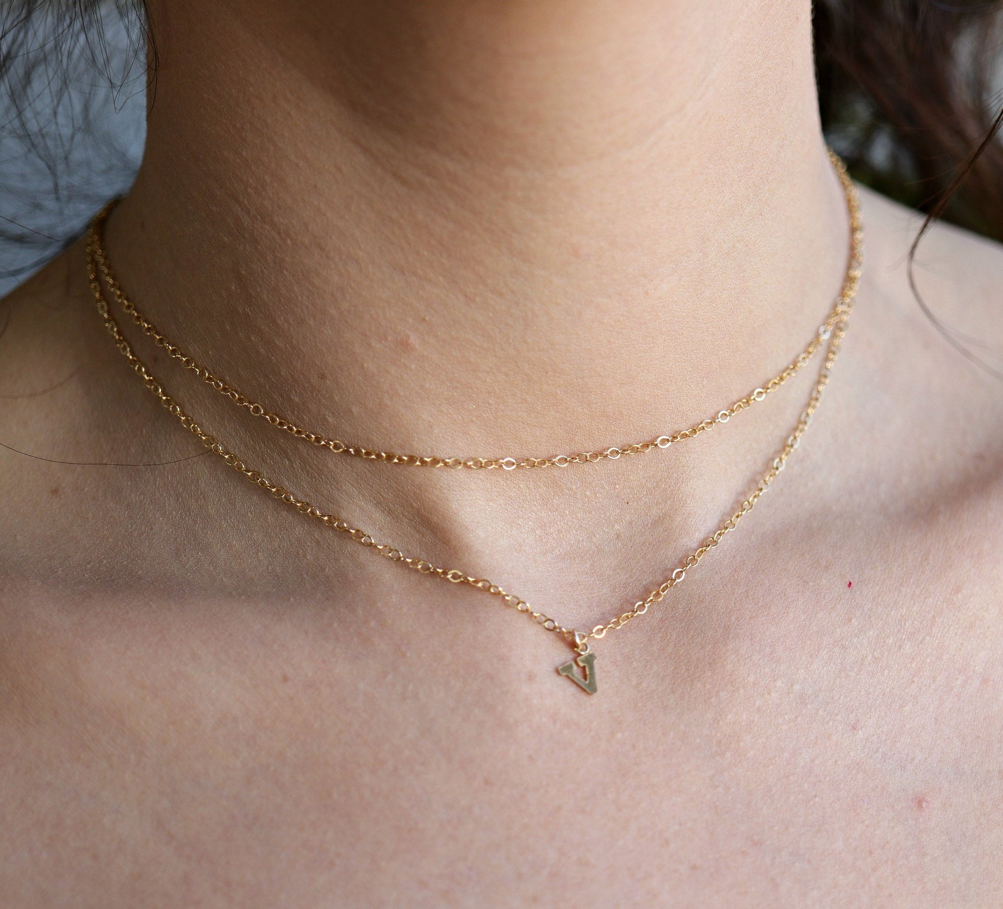 Gold Initial Personalized Necklace