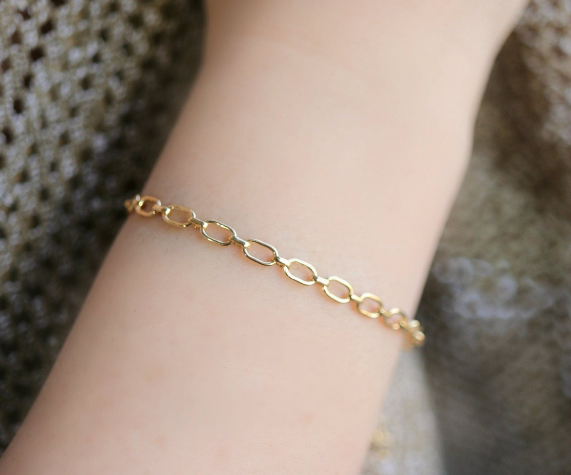 Gold Thick Chain Bracelet, Gold Layering Bracelet - Melt'm Jewelry