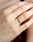 14k Solid Gold Chevron Wedding Band, Gold V Ring