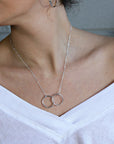 Interlocking Circle Necklace, Gold Double Circle Necklace