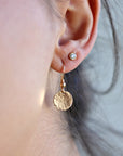 Hammered Gold Dangle Drop Earrings