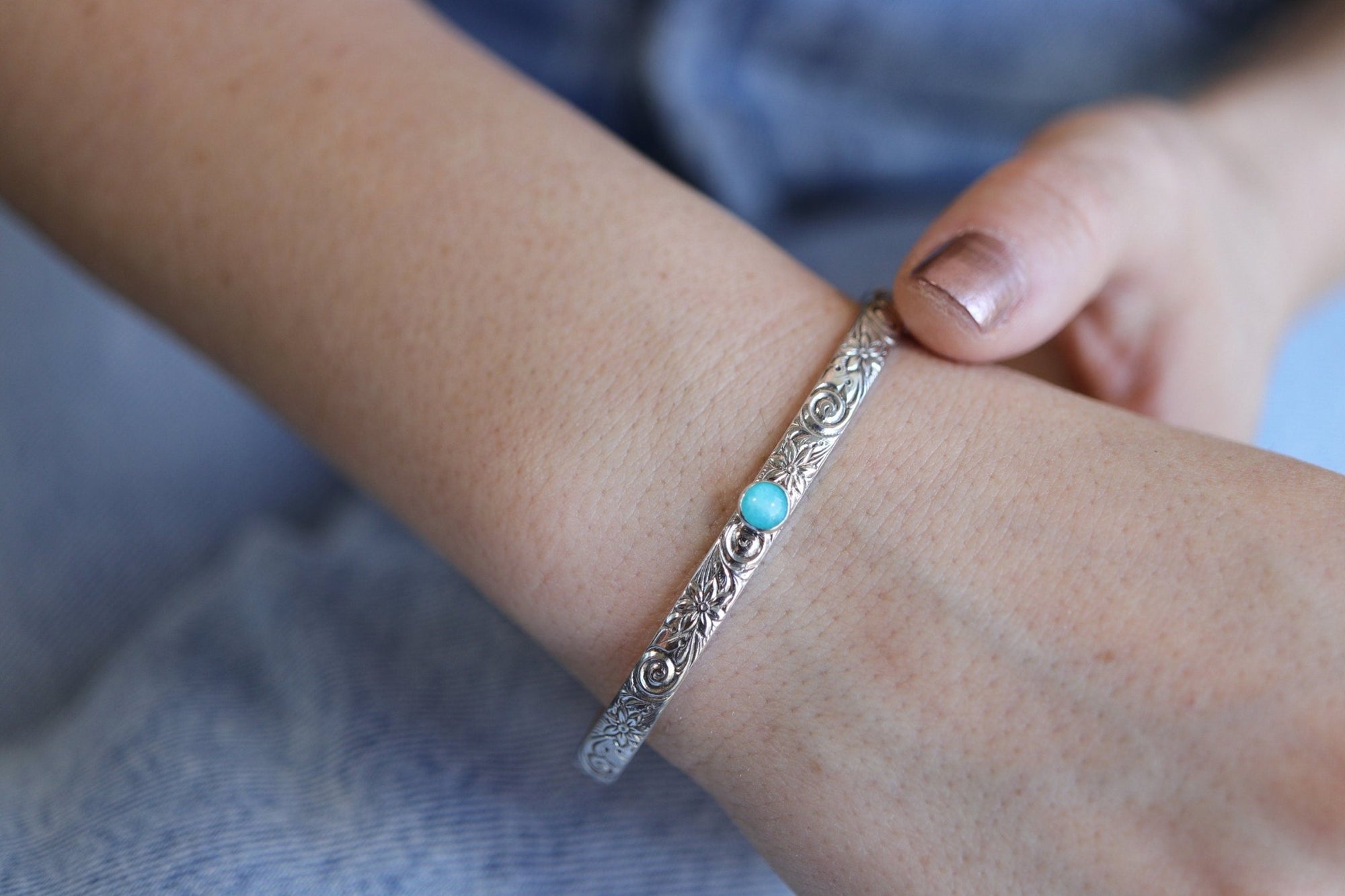 Amazonite Cuff Bracelet - Melt'm Jewelry