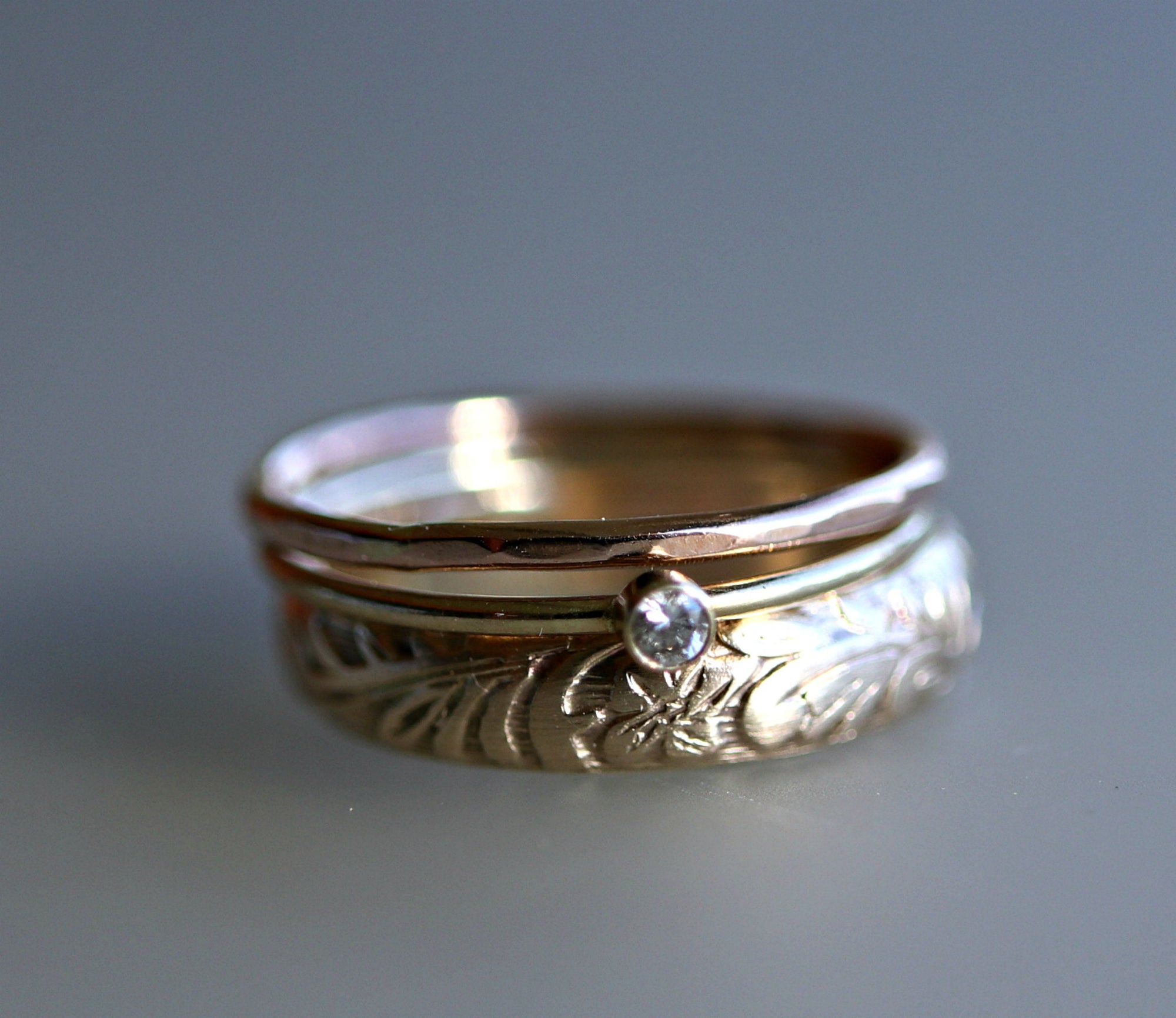 Art Nouveau Romantic Floral Wedding Band Ring Art Nouveau Romantic