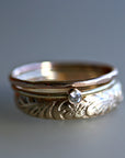 Art Nouveau Romantic Floral Wedding Band Ring Art Nouveau Romantic