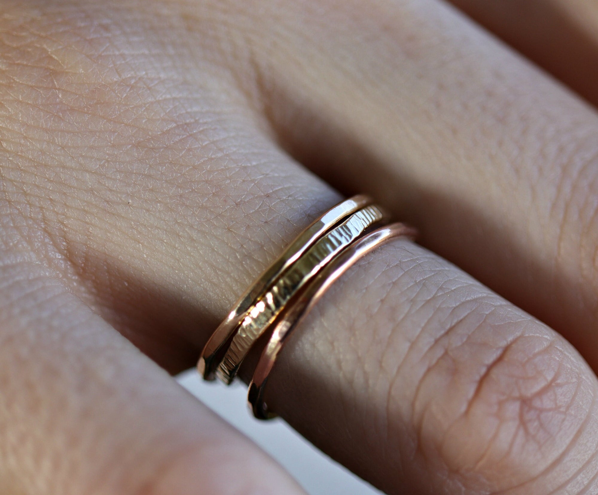 Gold Stacking Rings, Set Of 3 Rings