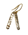 Gold Filled Hammered Bar Earrings