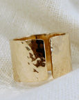 Gold Filled Wide Hammered Ring