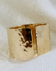 Gold Filled Wide Hammered Ring - Melt'm Jewelry