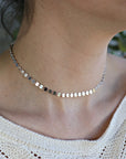 Silver Coin Choker, Silver Disc Choker