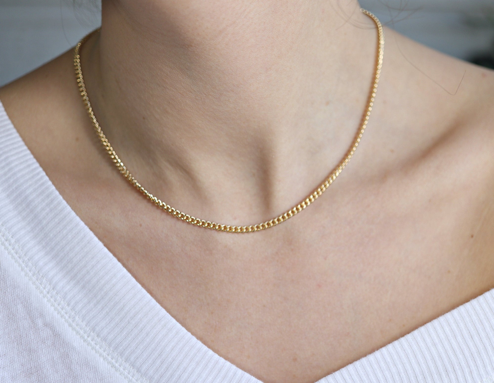 Gold Chain Necklace, Gold Layering Necklace