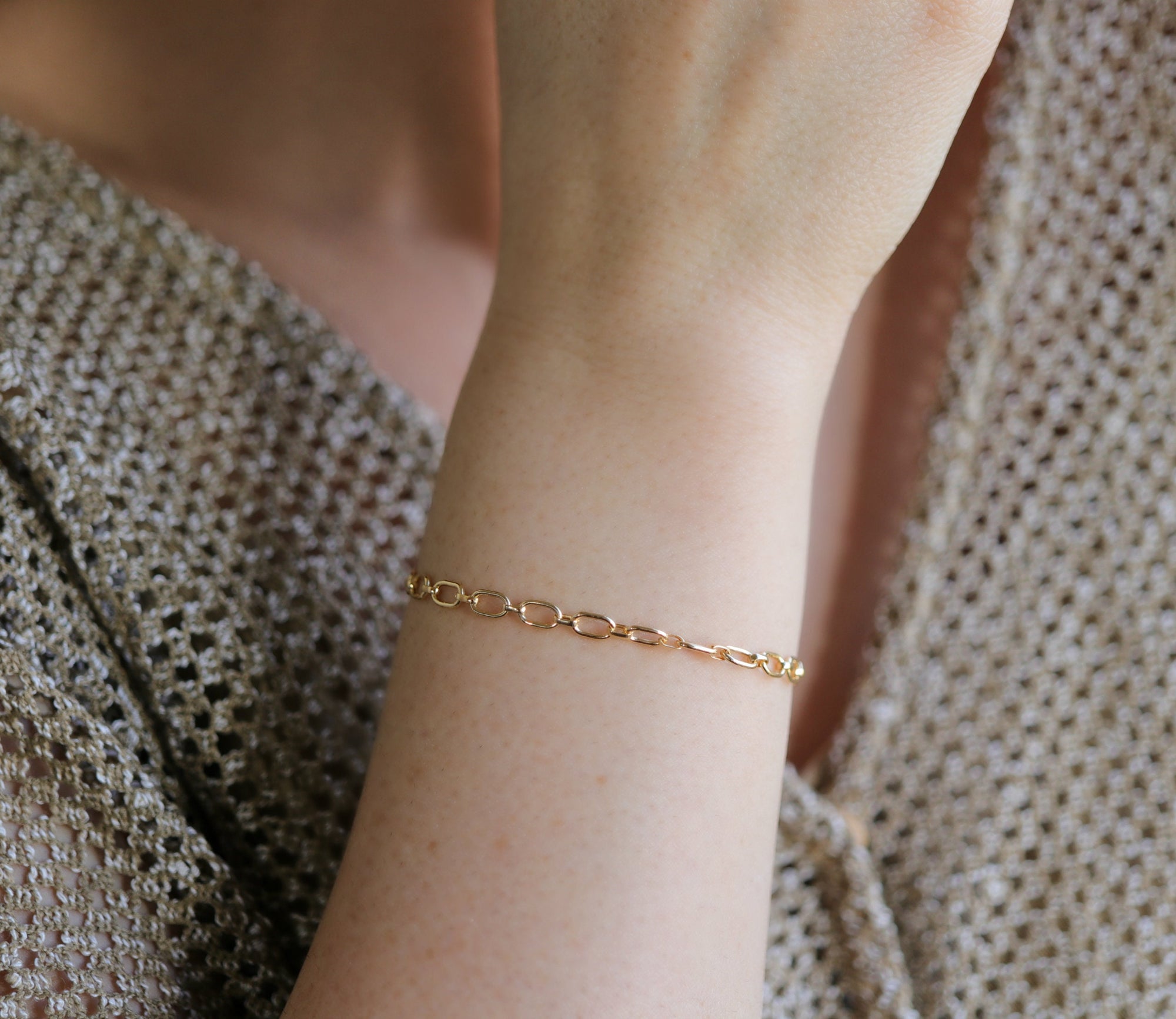 Gold Thick Chain Bracelet, Gold Layering Bracelet