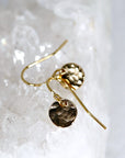 Hammered Gold Disc Dangle Earrings