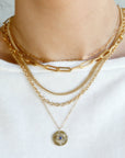 Elongated Thick Rectangle Chain Necklace