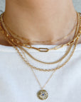 Elongated Thick Rectangle Chain Necklace