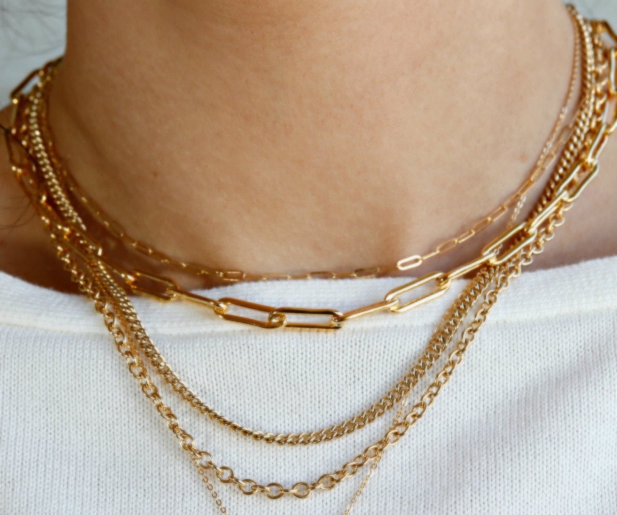 Elongated Thick Rectangle Chain Necklace - Melt'm Jewelry