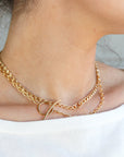 Gold Statement Toggle Necklace, Toggle Choker