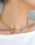 Thick Gold Filled Curb Chain Karma Open Circle Necklace