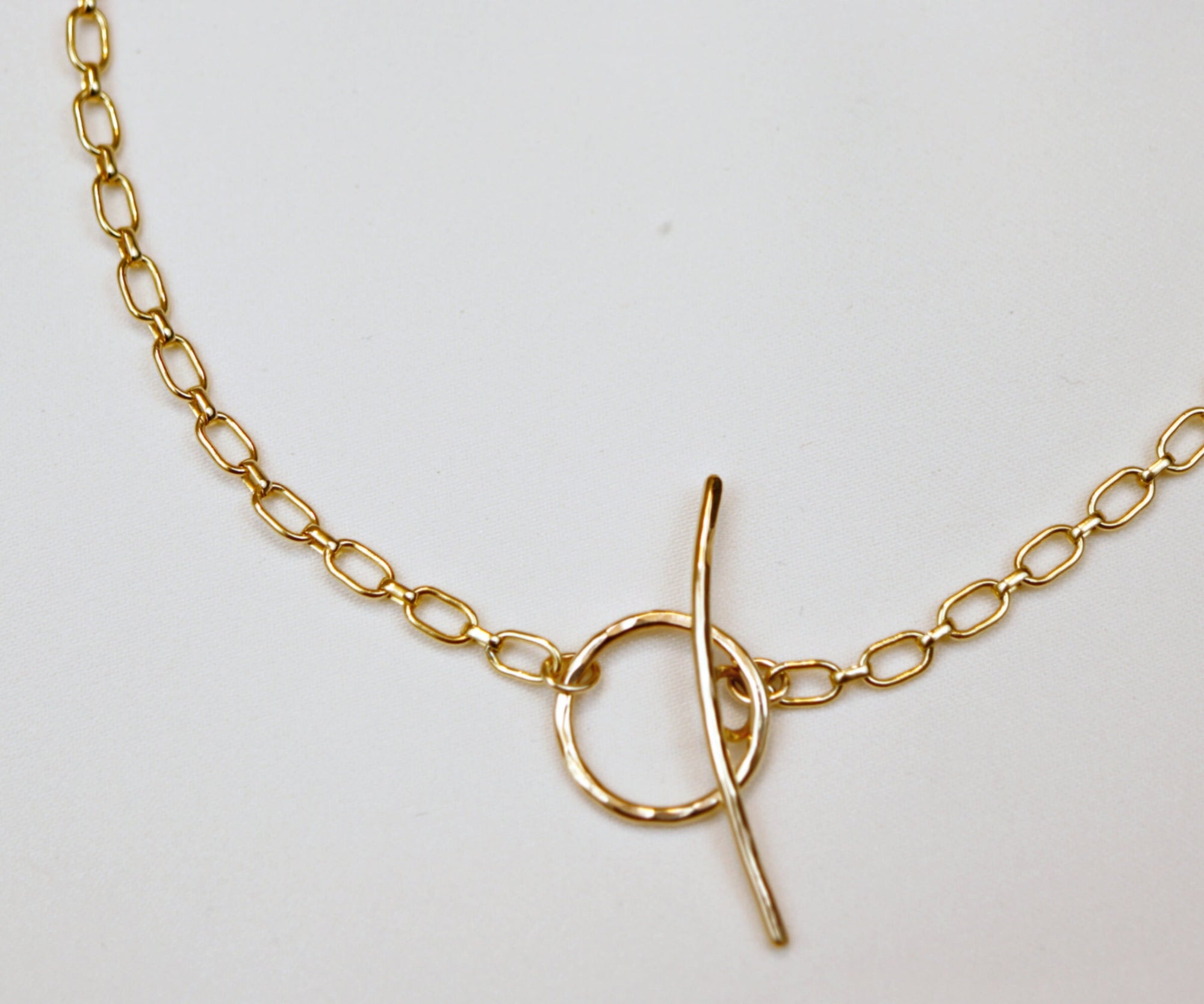 Gold Statement Toggle Necklace, Toggle Choker