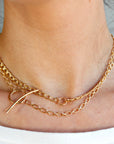 Thick Gold Filled Curb Chain Karma Open Circle Necklace