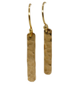 Gold Filled Hammered Bar Earrings