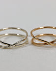 Gold X Ring, Gold Wrap Ring, Gold Filled Criss Cross Ring