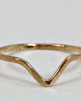 Gold Filled Chevron Ring, Curved Band Ring - Melt'm Jewelry